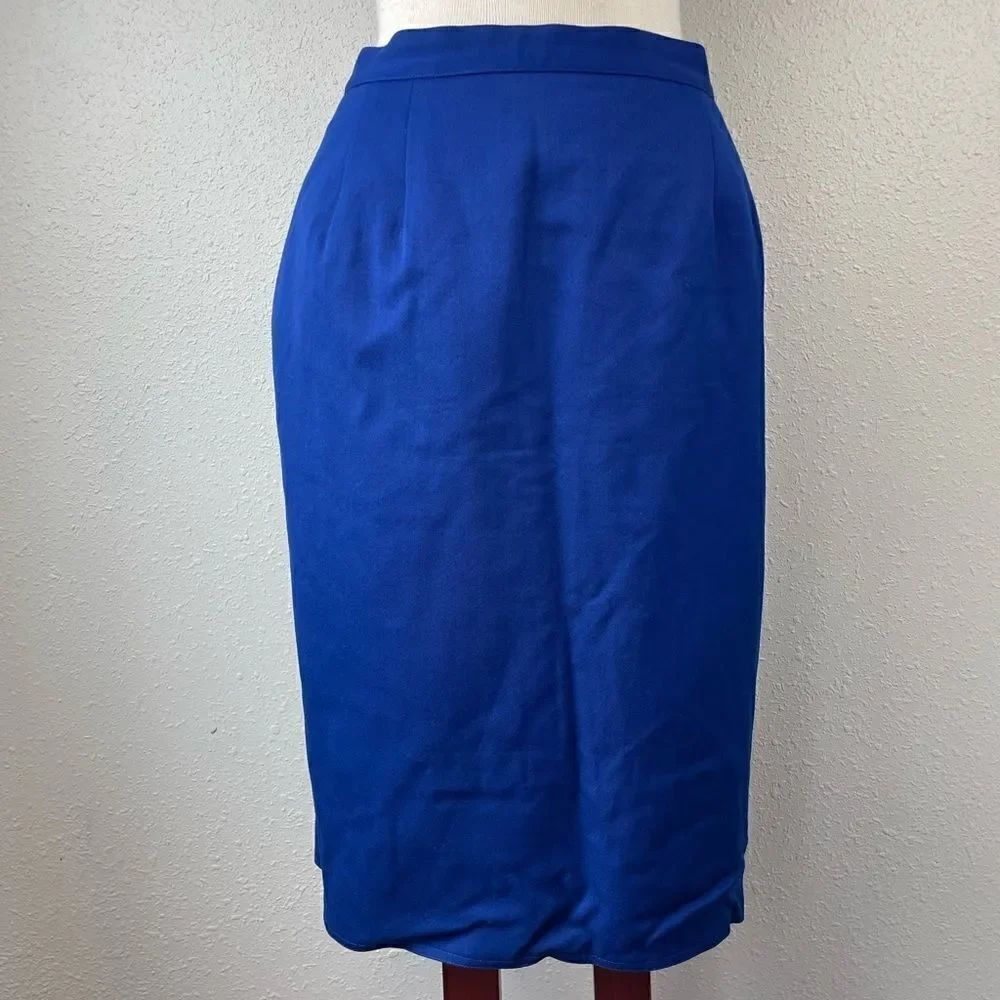 Bernard Holtzman Blue Wool Skirt Size 10 EUC